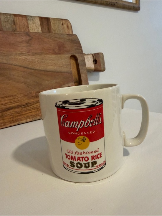 Block Pop Other - Andy Warhol Vintage Campbell’s Tomato Rice Soup Ceramic Mug Retro Nostalgia